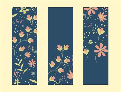 Premium Vector Sets Of Ditsy Floral Hand Drawn Vertical Template