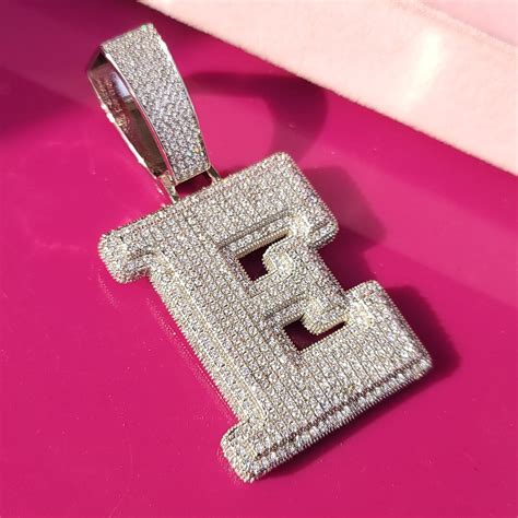 Big Baguettes Cz Diamond A Z Initial Letters Pendant Necklace With