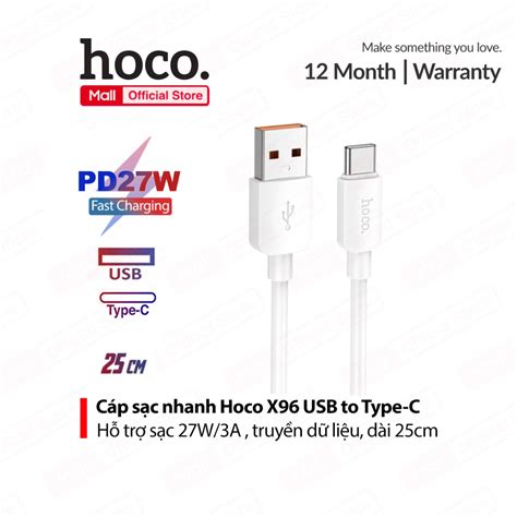 Pd W Hoco X Usb To Type C Fast Charging Cable For Android