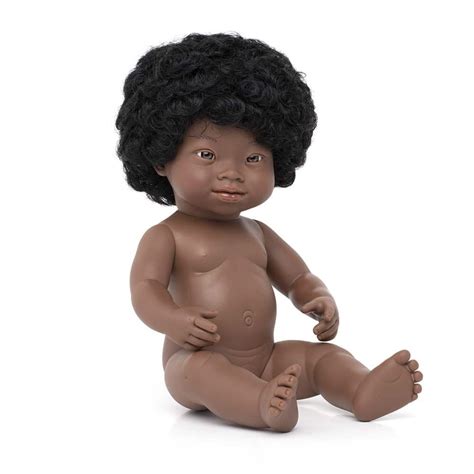 Baby Doll 38cm - African Down Syndrome Girl - Miniland