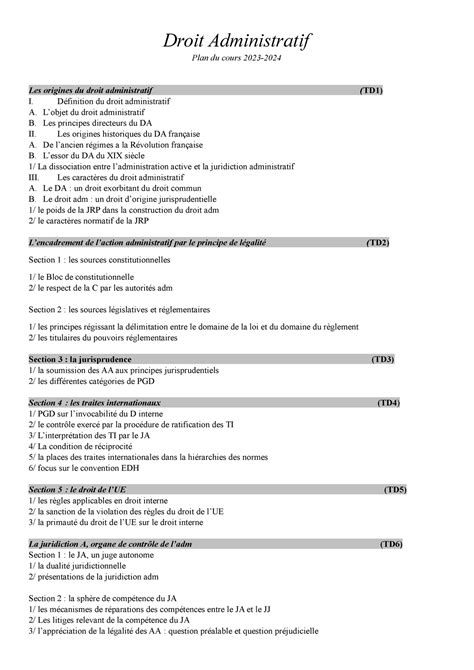 Le Plan Du Da R Sum Droit Administratif Droit Administratif Plan