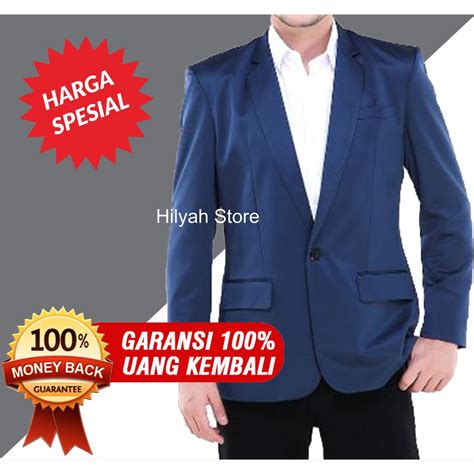 Jual BISA COD Terlaris Jas Pria Navy Jas Formal Biru Navy Jas