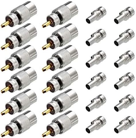 Greluma 12 Stück PL259 Koax Steckverbinder UHF Lötstecker mit UG 175