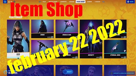 Fortnite Item Shop February 22 2022 Youtube