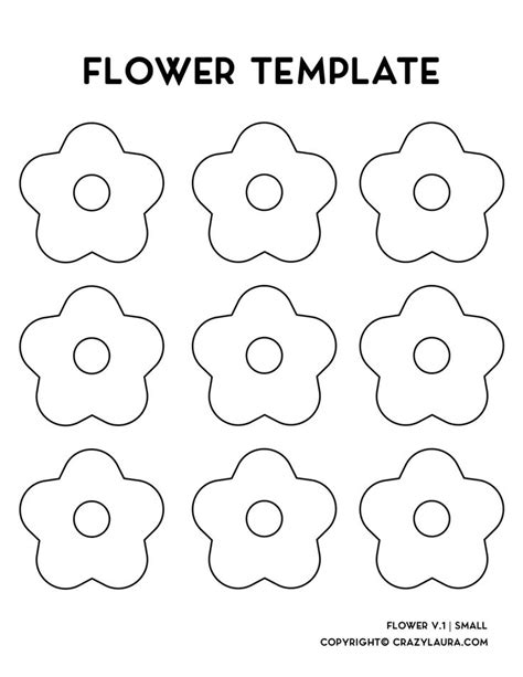 Free Flower Template & Outline Stencil Printables for Crafts