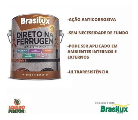 Tinta Direto Na Ferrugem L Brasilux Escolha Sua Cor Frete Gr Tis