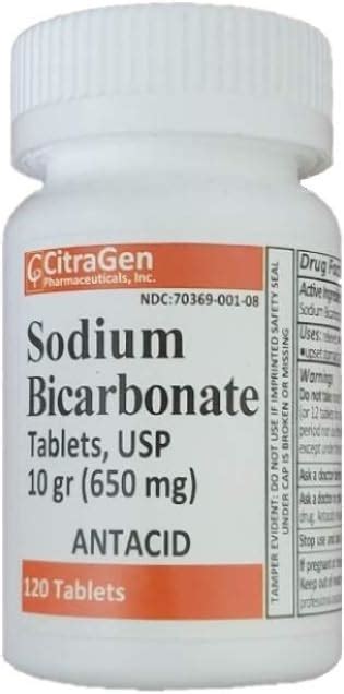 Sodium Bicarbonate Tablets Usp 650 Mg 10 Grains For