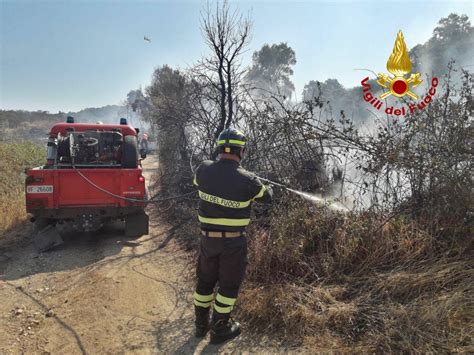 Oristano Incendio Di Vegetazione Nellagro Di Busachi Intervento Dei