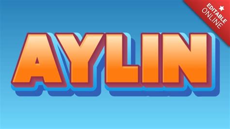 Aylin Orange Blue Video Game 3d Text Effect Generator