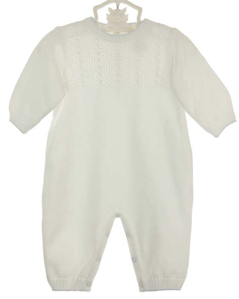 Renzo Knit Baby Romper Renzo White And Blue Baby Romper Renzo Take Home