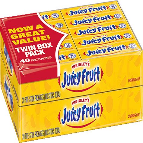 Wrigleys Juicy Fruit Gum 5 Ct 40 Pks 2 Cajas Ubuy Chile