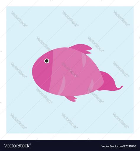 Pink fish on white background Royalty Free Vector Image