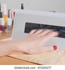 Closeup Drying Finger Nails Under Uv Stock Photo Shutterstock