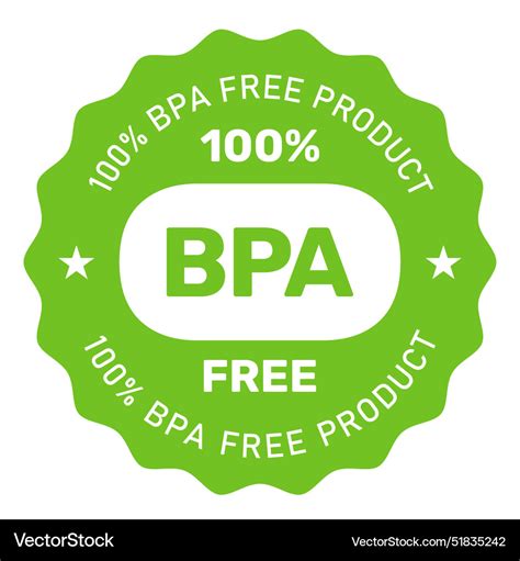 Bpa Free Label Bisphenol A And Phthalates Vector Image