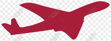 Red Airplane Silhouette PNG Transparent Background And Clipart Image ...