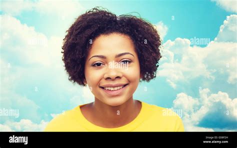 Happy African American Young Woman Face Stock Photo Alamy