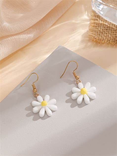 Flower Drop Earrings Drop Earrings Embellished Jewelry Earrings