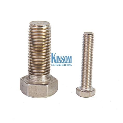 Stainless Steel 304 316 Hex Full Thread Bolts Machine Thread Kinsom