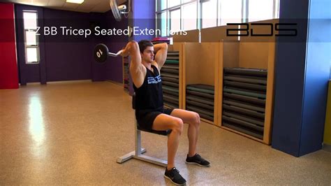 Ez Bb Tricep Seated Extensions Youtube