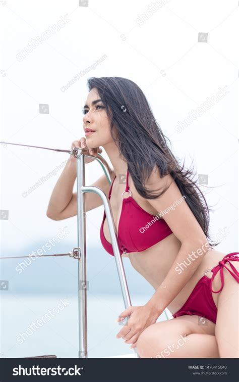 Sexy Beautiful Girls Red Bikini On Stock Photo Shutterstock