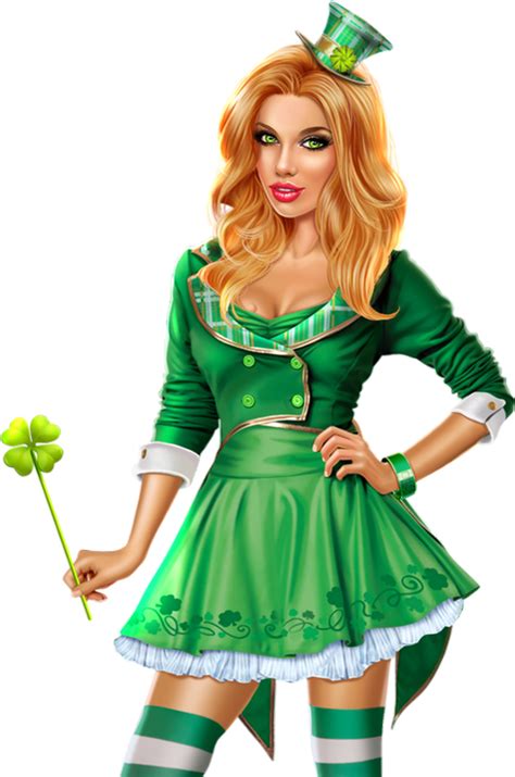 ♣ Tube Png Femme St Patrick Leprechaun Woman Png ♣