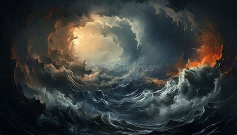 Storm Sea Ocean Powerful Nature Foamy Sea Waves Rolling And Splashing