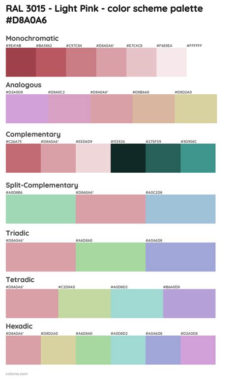 Ral Light Pink Color Palettes And Color Scheme Combinations