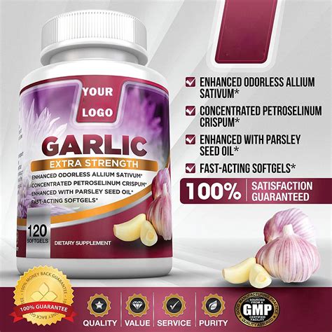 Mg Pure Potent Garlic Allium Sativum Oil Softgels Immune System