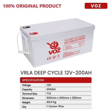 Jual Voz Vrla Deep Cycle V Ah T Aki Kering Baterai Battery