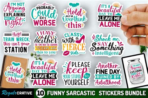 Funny Sarcastic Stickers Bundle | Graphic Objects ~ Creative Market