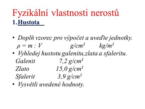 FyzikÁlnÍ Vlastnosti NerostŮ Ppt Stáhnout