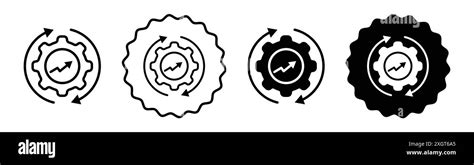 Boosting productivity icon logo sign vector outline in black and white ...