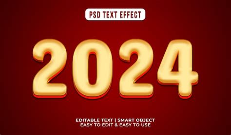 Efecto De Texto Dorado 2024 Archivo PSD Premium