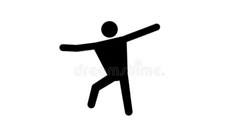 Dancing Stick Figure Boy Animation With Green Screen Background Stock