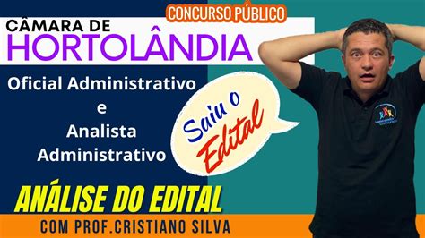 Edital Publicado Concurso Câmara de Hortolândia Oficial