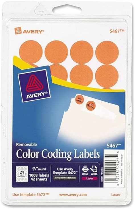 Avery Round Removable Color Coding Labels Office Products