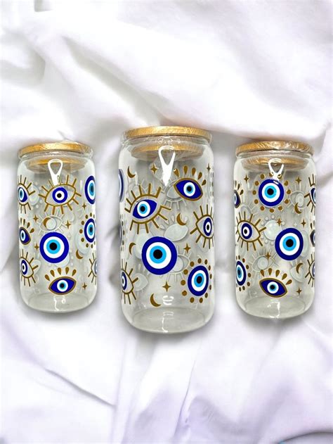 Evil Eye Glass Cup Mal De Ojo Glass Cup Evil Eye Tumbler Oz Glass