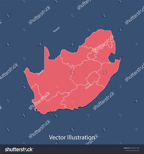 South Africa Map High Detailed Color เวกเตอร์สต็อก ปลอดค่าลิขสิทธิ์ 1082291186 Shutterstock