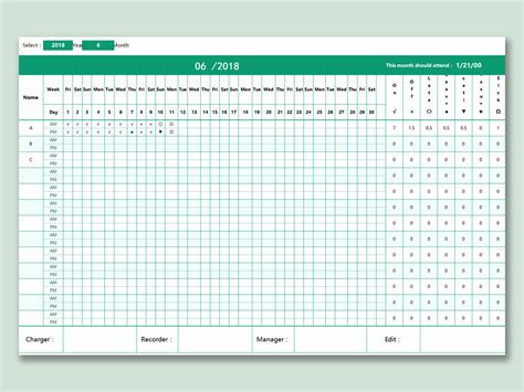 Excel Of Automatical Attendance Sheet Xlsx Wps Free Templates