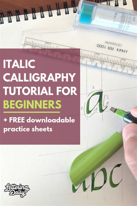 Italic Calligraphy For Beginners (+FREE Worksheets) | Calligraphy for beginners, Calligraphy ...