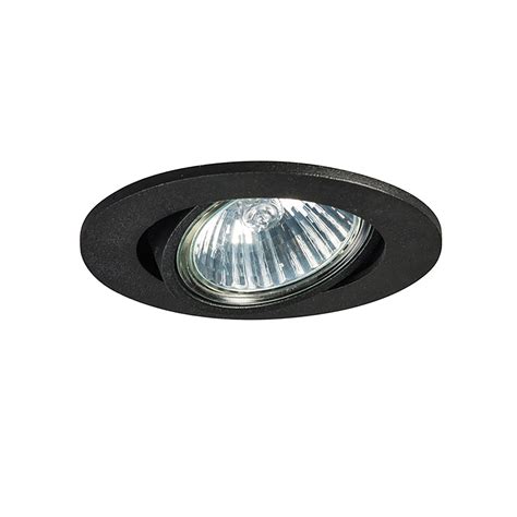 Set Of 6 Recessed Spotlights Black Tiltable Cisco