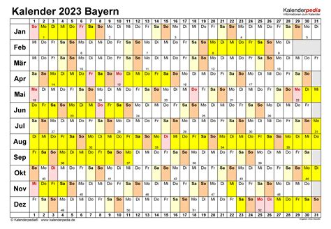 Kalender Bayern Ferien Feiertage Excel Vorlagen