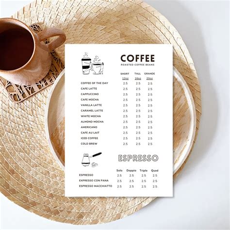 Minimal Cafe Menu Board Template Bundle, Editable Cafe Menu Template, Cafe Opening Hours Sign ...