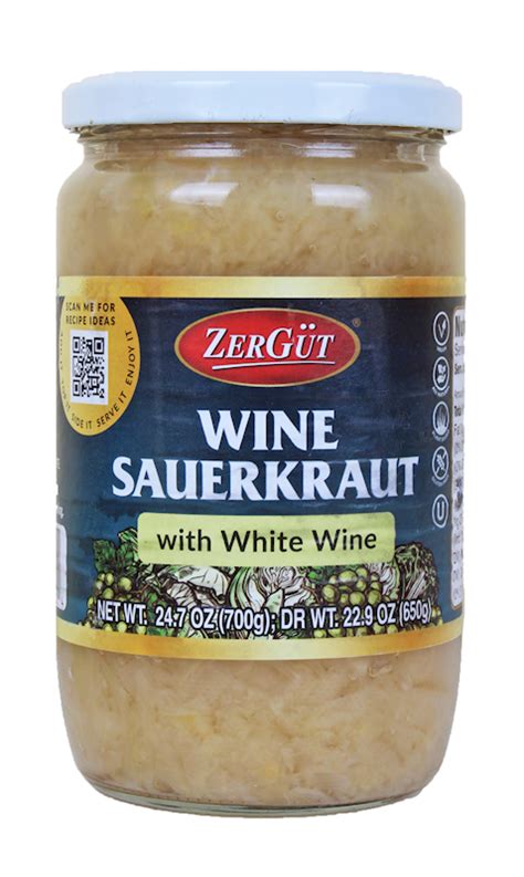 Zergut Wine Sauerkraut W White Wine 650g Marvel Foods