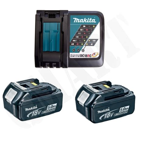 Makita 197624 2 Zestaw Zasilający 18v 2x5ah Bl1850b Dc18rc Ładowarka