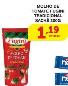 Molho de tomate fugini tradicional sachê 300g oferta na Roldão