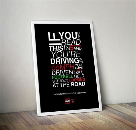 Don T Text And Drive PSA Poster On Behance