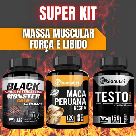 Black Monster maca Peruana Negra Testo premium 1500mg Força e