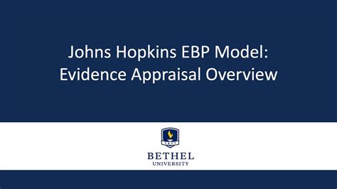 John Hopkins Ebp Model Evidence Appraisal Youtube