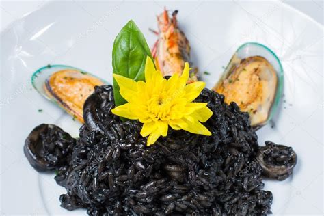 Black risotto seafood — Stock Photo © akaphon666 #37969723